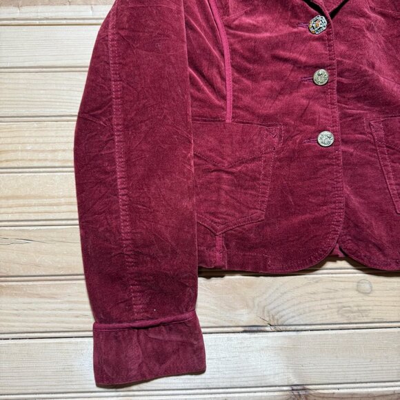 Vintage Y2K Levi Strauss Rhinestone Button Notched Lapel Corduroy Jacket Small - Picture 3 of 12